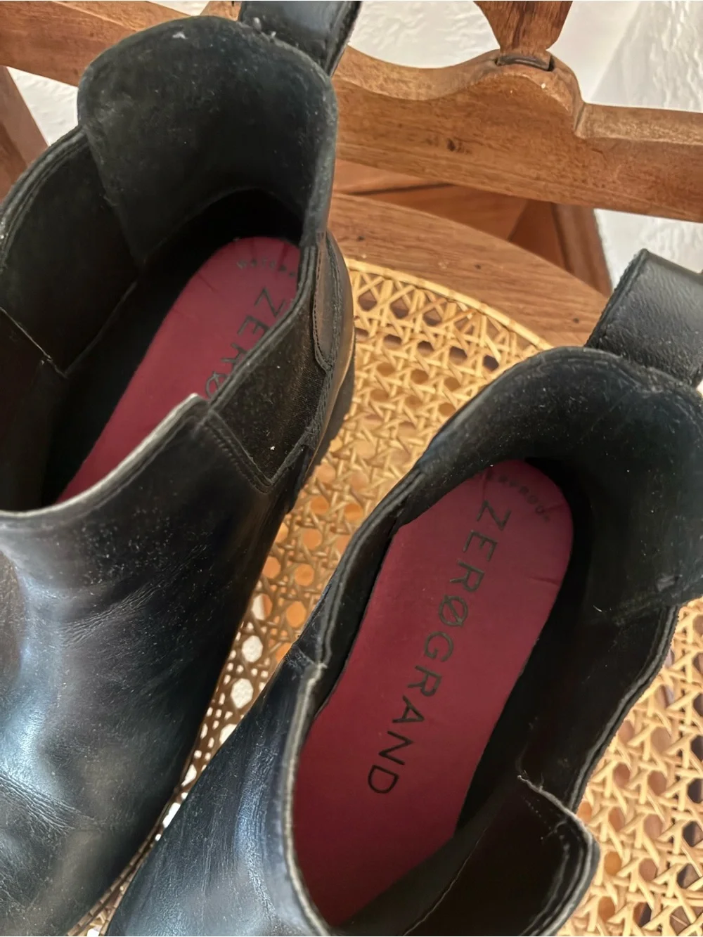 Cole Haan Black Leather Boots Wedge 8B